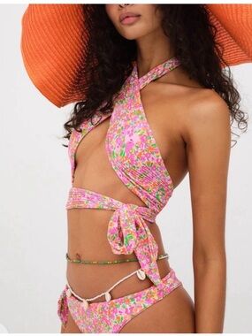 For Love & Lemons Dixie Wrapped Bikini Top and Bottoms NWT